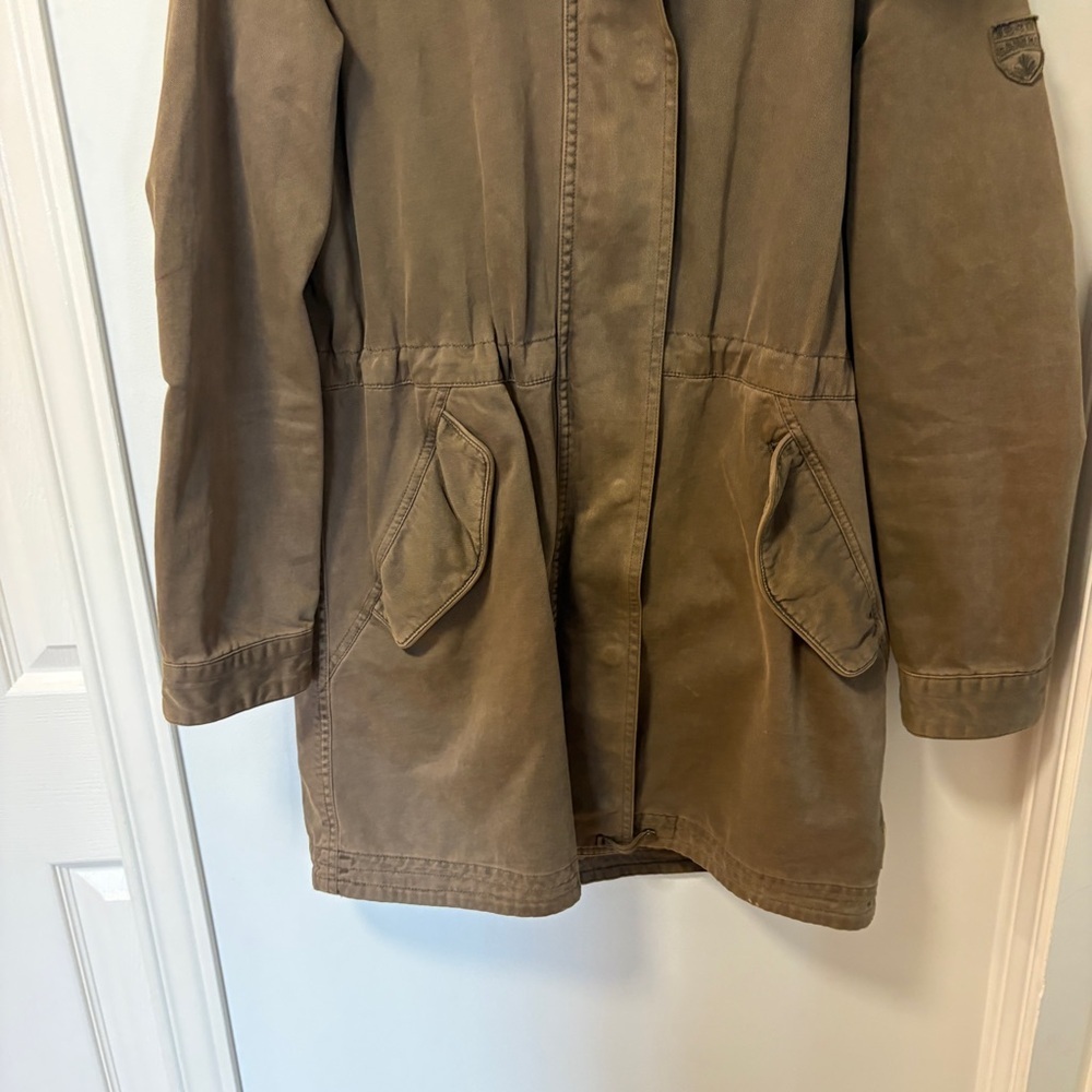 Roots Canada Green Cotton Cargo Utility Field Jacket, Zip + Snap, Pockets Medium - Picture 4 of 16